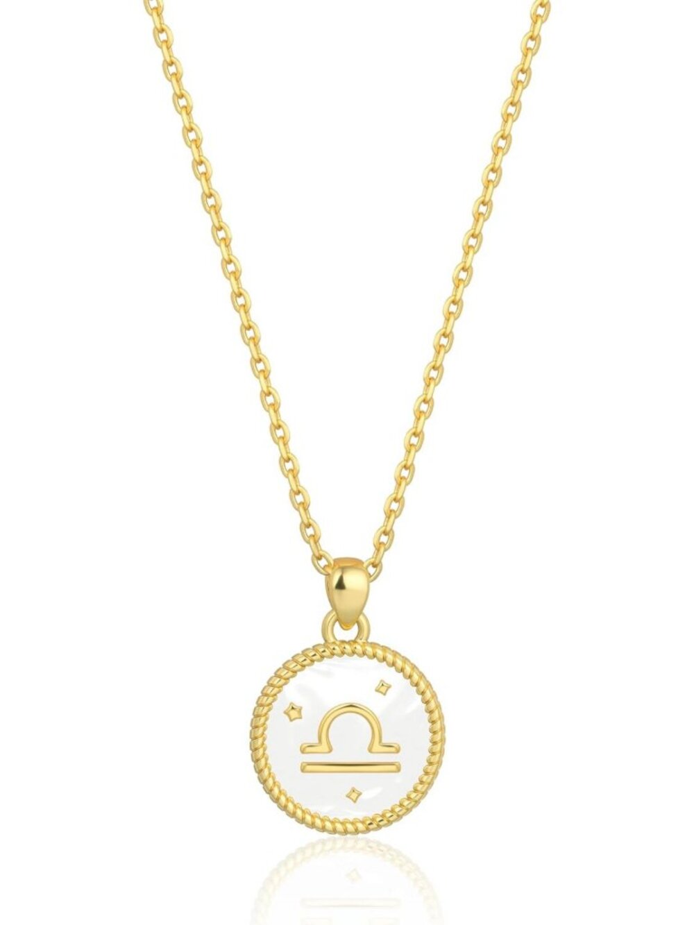Dainty 14K Gold Plated Zodiac Coin Necklace – Glow in the Dark, Adjustable
